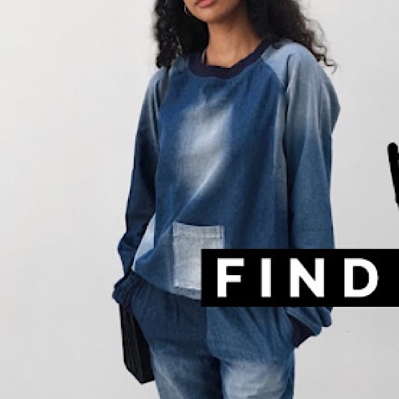 DAYA BY ZENDAYA Denim Crewneck Pullover Medium RARE - Picture 2 of 6